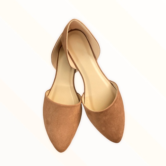 Light Brown Pointed D’Orsay Flats - Picture 5 of 9